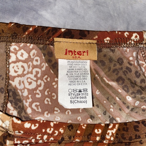 Multicolored brown print skirt - Picture 3 of 4